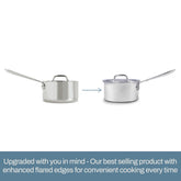 All-Clad D3 3-Ply Stainless Steel Sauce Pan with Lid 3 Quart, Induction, Oven Broiler Safe 600F, Multipurpose, Compatible w/ All Cooktops, For Restaurant or Home Kitchen, Pots & Pans, Cookware, Silver